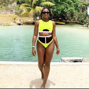 Iconswim neon swimsuit